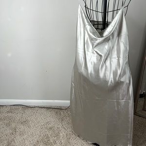 Gray silk dress